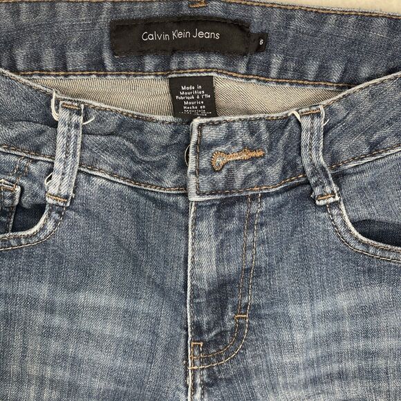 Calvin Klein Jeans Women's Size 6 Blue Denim Modern Boot Mid Rise Stretch - Picture 2 of 6